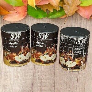 3 S&W Apple Juice Cans Vtg 1980s Arco Miss Merry Supermarket Grocery Play Food